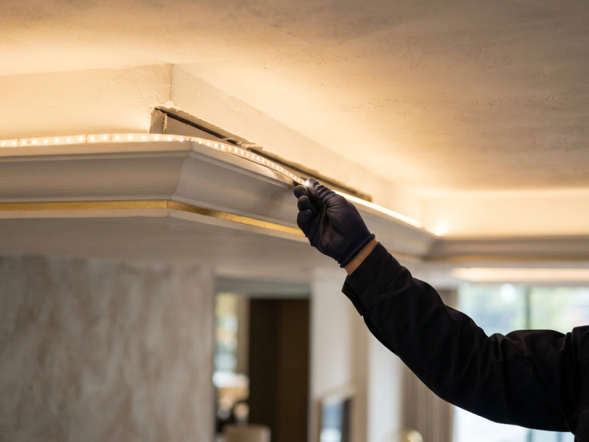Sancas e iluminação indireta — serviço de gesso e drywall da Buzato Engenharia