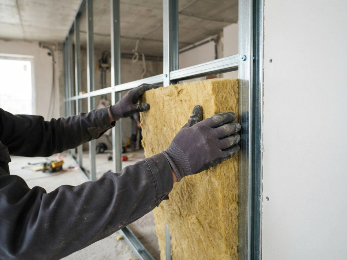 Isolamento acústico — serviço de gesso e drywall da Buzato Engenharia