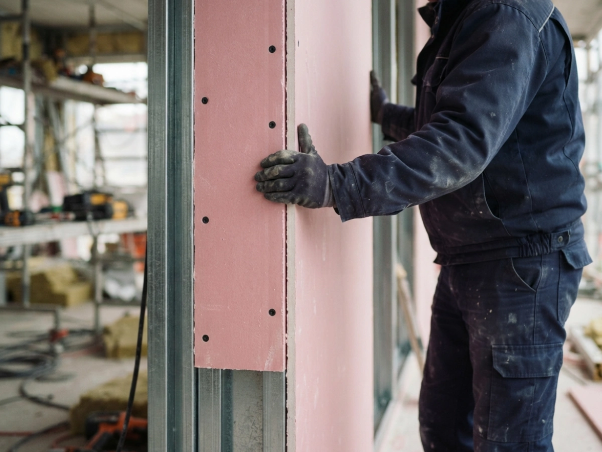 Placas resistentes ao fogo (RF) — serviço de gesso e drywall da Buzato Engenharia