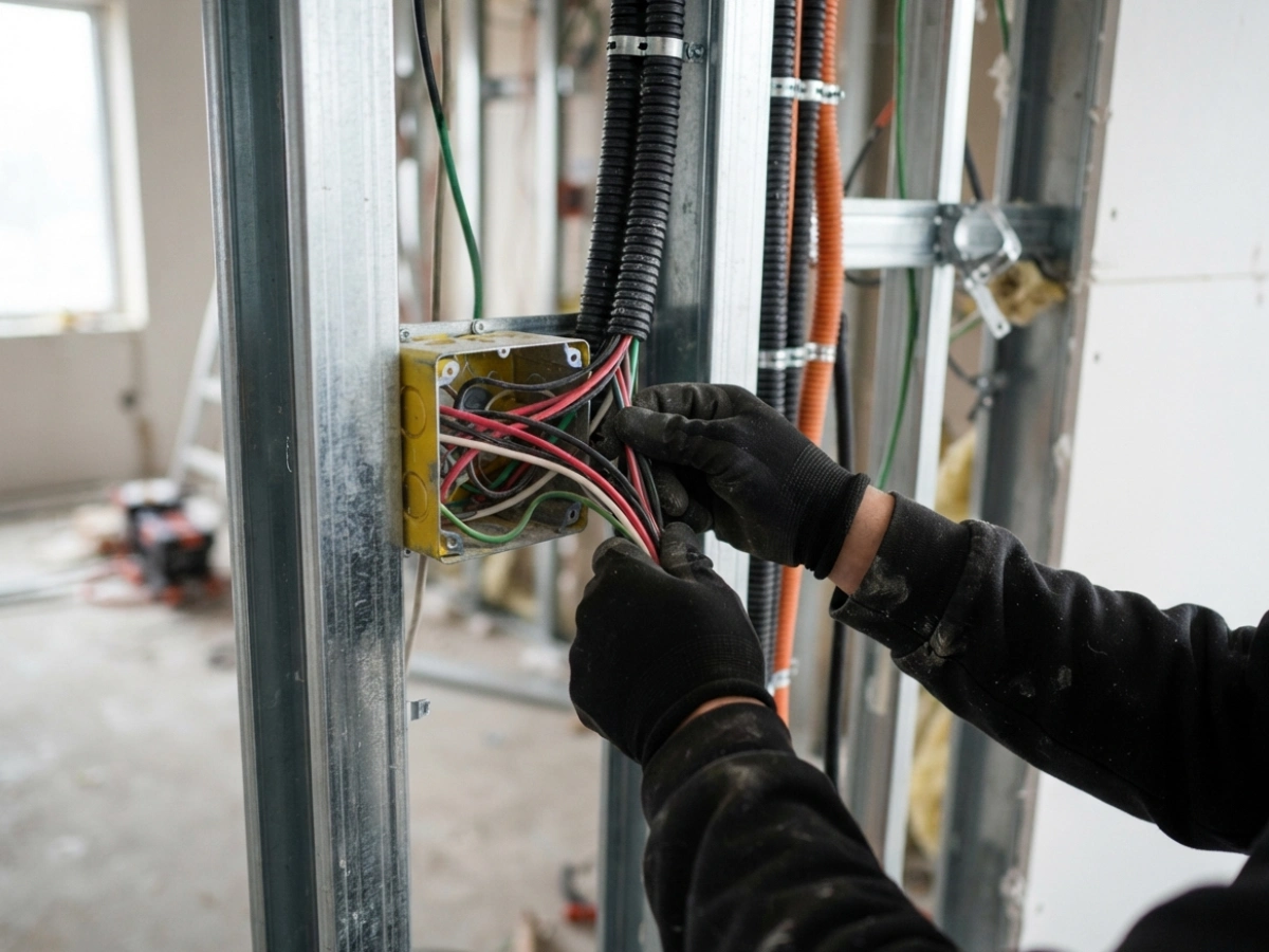 Embutimento de instalações — serviço de gesso e drywall da Buzato Engenharia