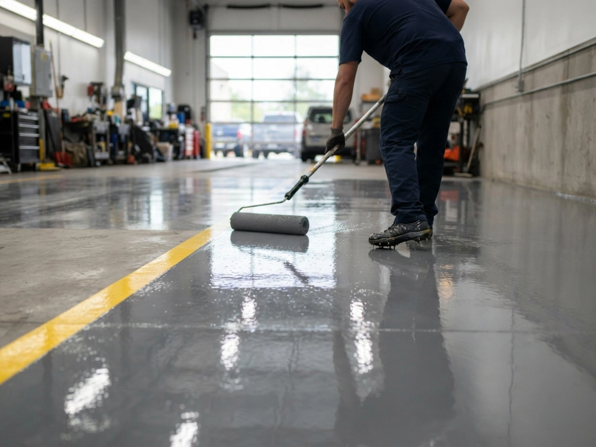 Pintura epóxi de piso — serviço de pintura da Buzato Engenharia